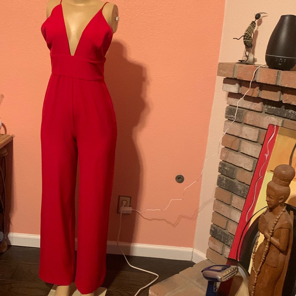 NWOT Deep V- Neck Jumpsuit